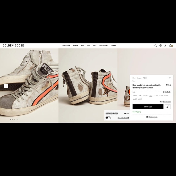 Golden Goose Slide sneakers in crackled suede with leopard print star EU43 - Picture 6 of 6